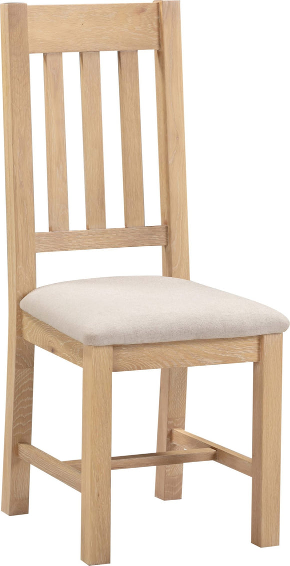 Windsford Slatted Chair (Box of 2) - Natural Oak/Oat Fabric