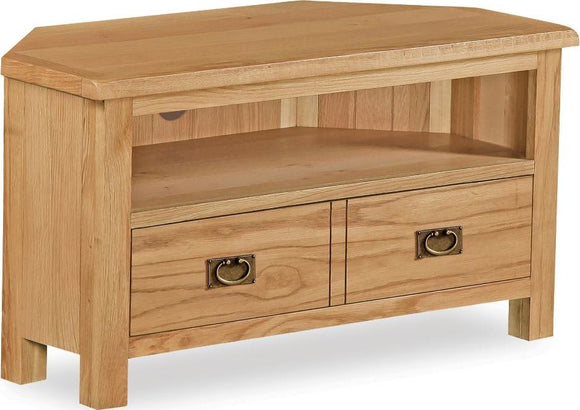 Manor Oak Lite Corner Media Stand