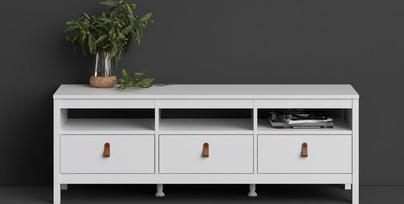 Barcelona Tv Unit 3 Drawers in White