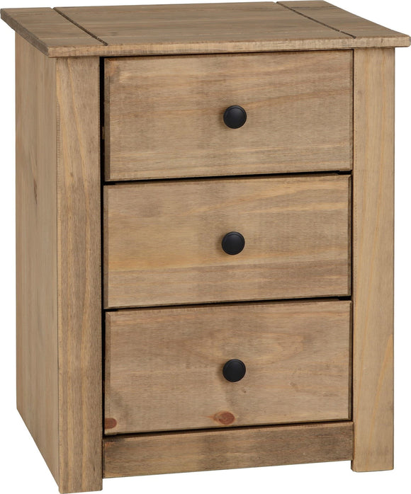 Santiago 3 Drawer Bedside - Natural Wax