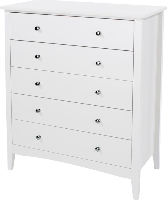 Como 5 drawer chest - White