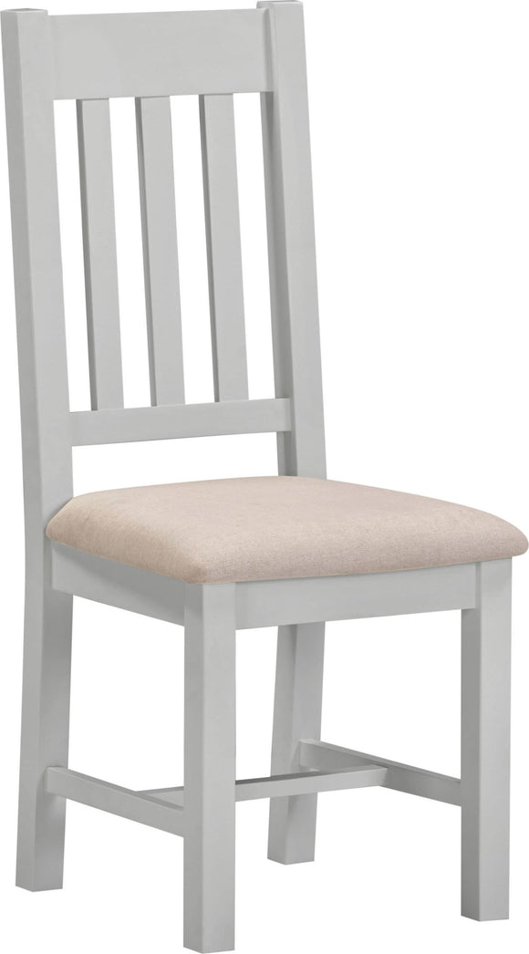 Windsford Slatted Chair (Box of 2) - Pebble Grey/Oat Fabric