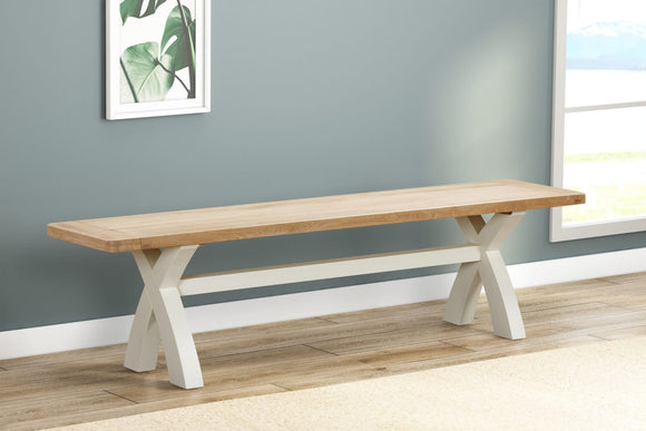 Foxington Painted Cross Leg Bench