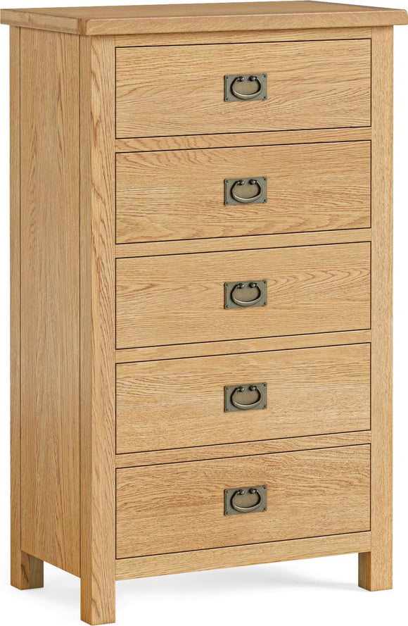 Manor Oak Lite 5 Drawer Chest