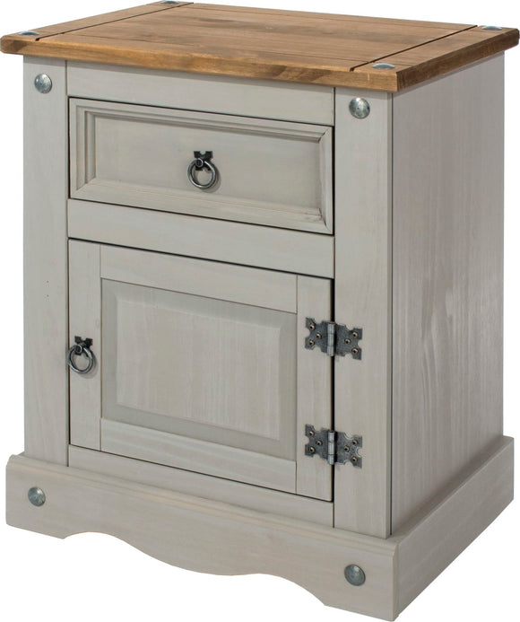 Corona Grey 1 door, 1 drawer bedside cabinet