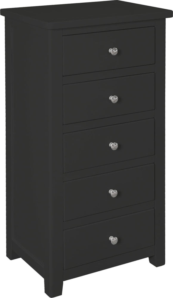 Henley 5 Drawer Narrow Chest-Charcoal