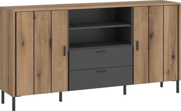 Ardel Sideboard 2 Door 2 Drawer in Oak/Grey