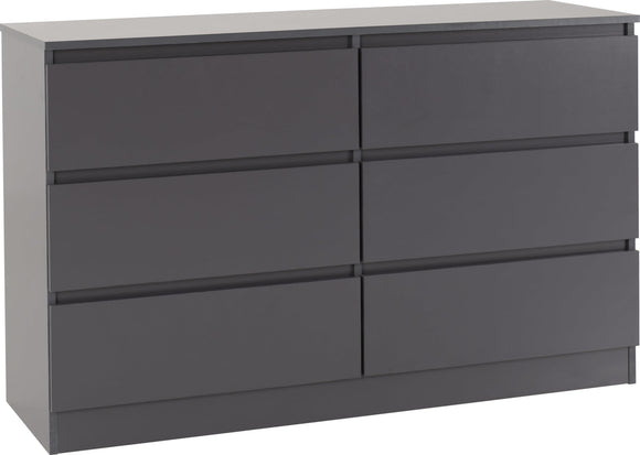 Malbury 6 Drawer Chest - Grey