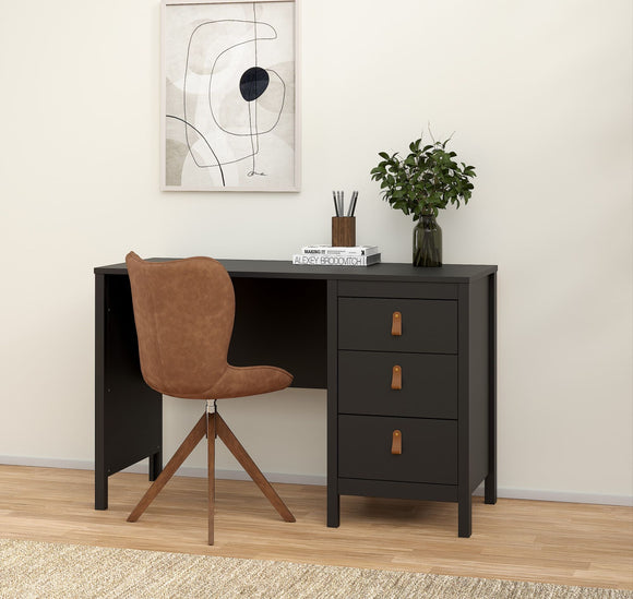 Barcelona Desk 3 Drawers in Matt Black