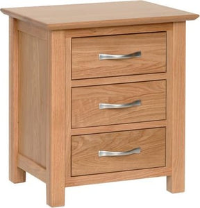 Moderna Oak 3 Drawer Bedside