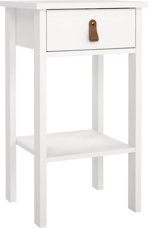 Barcelona Bedside Table with 1 Drawer in White