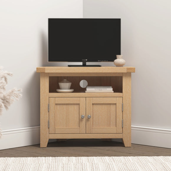 Windsford Corner TV Unit - Natural Oak