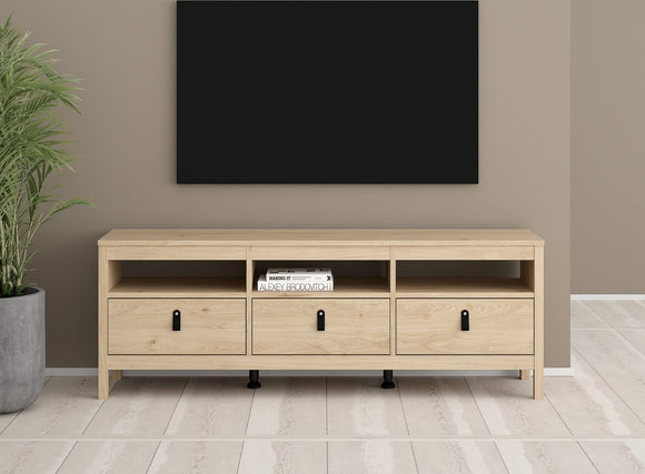 Barcelona TV-Unit 3 Drawers in Jackson Hickory Oak
