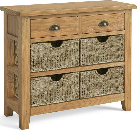 Burlingham Console Table With Basket