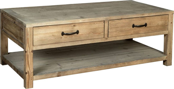 Caledonia Pine Coffee Table With 2 Drawers