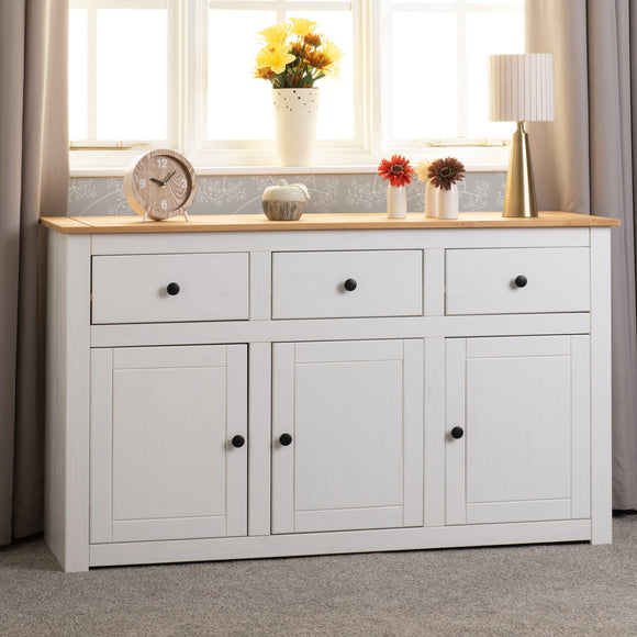 Santiago 3 Door 3 Drawer Sideboard - White