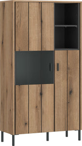 Ardel 2 Door Display Cabinet in Oak/Grey