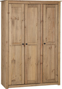 Santiago 3 Door Wardrobe - Natural Wax