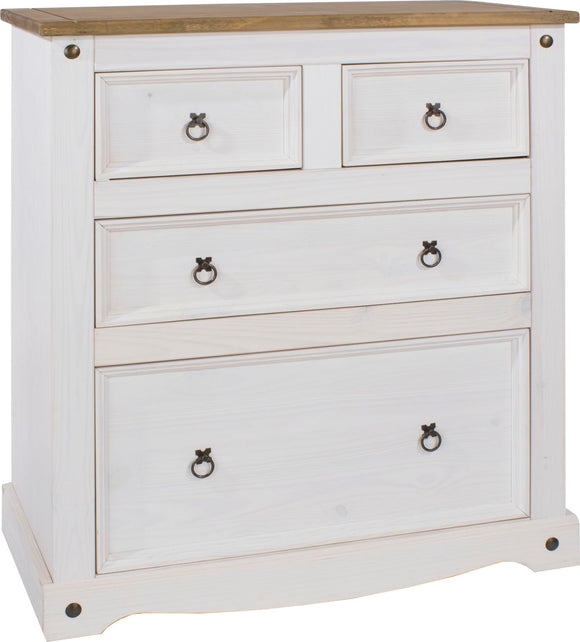 Corona White 2+2 drawer chest