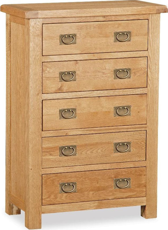 Manor Oak Chest 5 Drawer