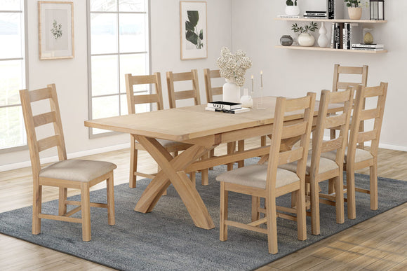 Foxington Oak Cross Leg Extending [180 to 240cm] Table