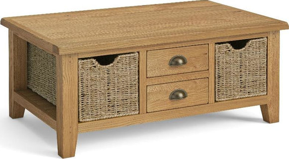 Burlingham Large Coffee Table With Basket