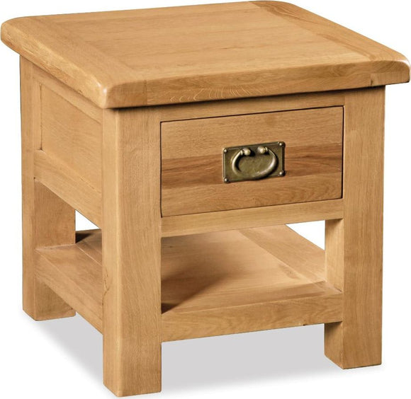 Manor Oak Lamp Table With Drawer