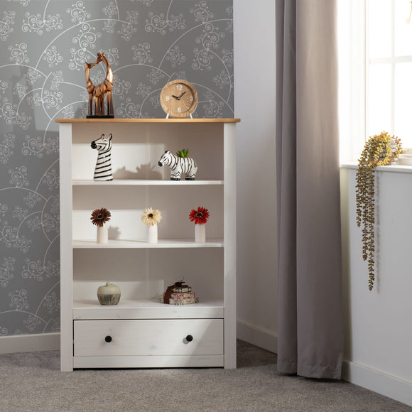 Santiago 1 Drawer Bookcase - White