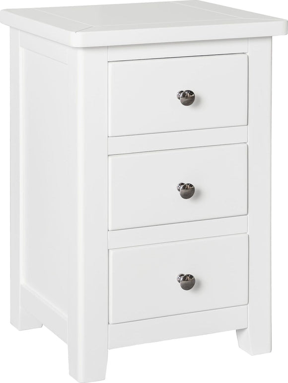Henley 3 Drawer Bedside Cabinet-White