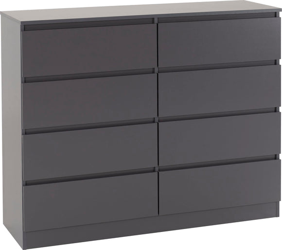 Malbury 8 Drawer Chest - Grey