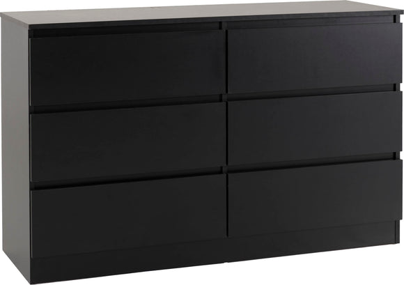 Malbury 6 Drawer Chest - Black