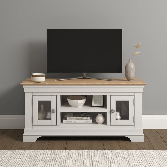 Chateau Small TV Stand - Ivory/Oak