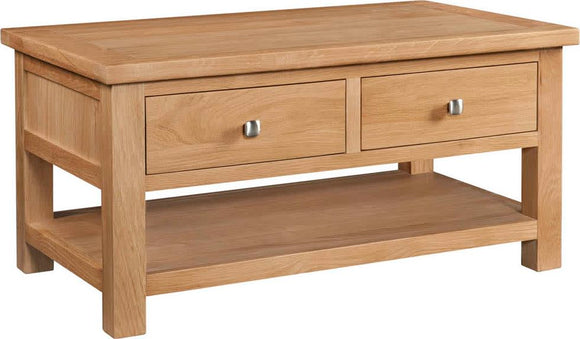 Devonshire Oak Lite Coffee Table With 2 Drawers
