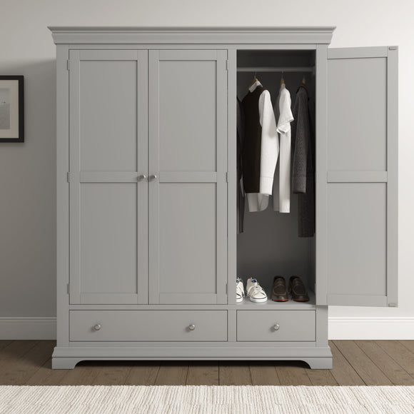 Chateau 3 Door Wardrobe - Pebble Grey