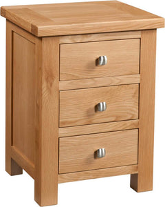 Devonshire Oak Lite 3 Drawer Bedside