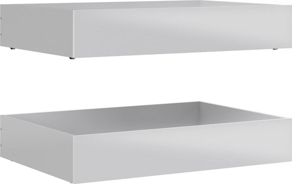 Naia Set of 2 Underbed Drawers (for Single or Double Beds) in White High Gloss