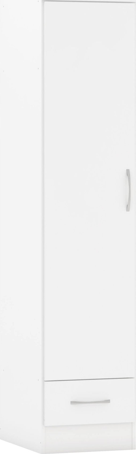 Utah 1 Door 1 Drawer Wardrobe - White Gloss