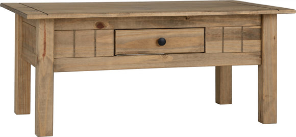 Santiago 1 Drawer Coffee Table - Natural Wax