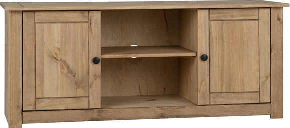 Santiago 2 Door 1 Shelf Flat Screen TV Unit - Natural Wax