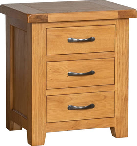 Somerford Oak 3 Drawer Bedside