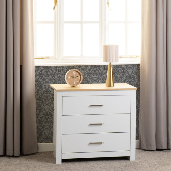 Vancouver 3 Drawer Chest - White/Oak Effect