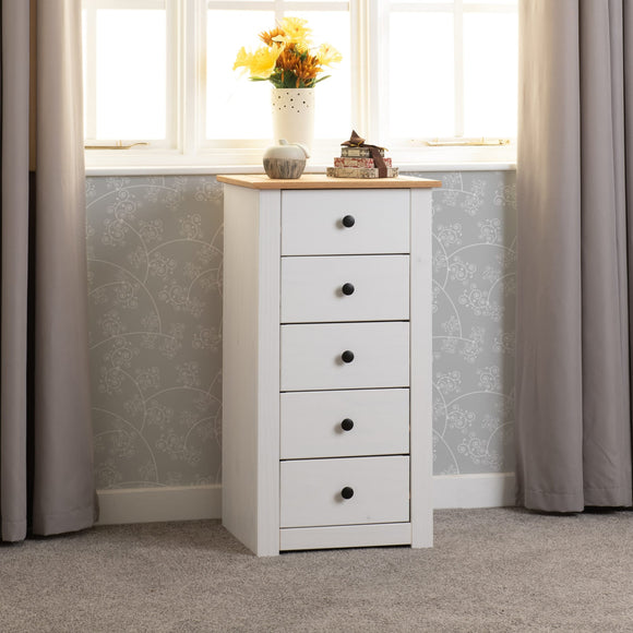 Santiago 5 Drawer Chest - White
