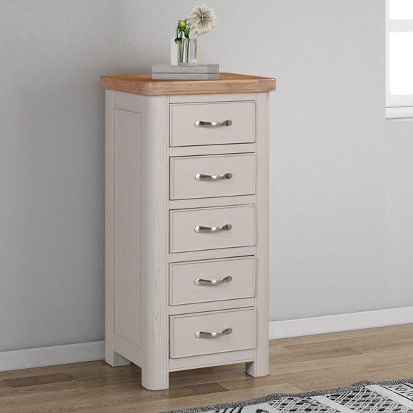 Chatsworth Painted Tall Chest With 5 Drawers