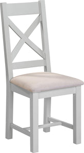 Windsford Cross Back Chair (Box of 2) - Pebble Grey/Oat Fabric