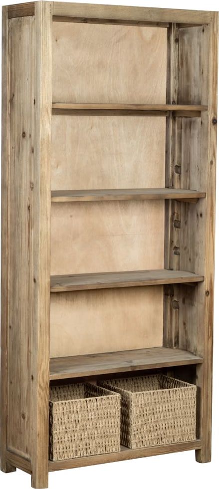 Caledonia Pine Bookcase With 2 Baskets