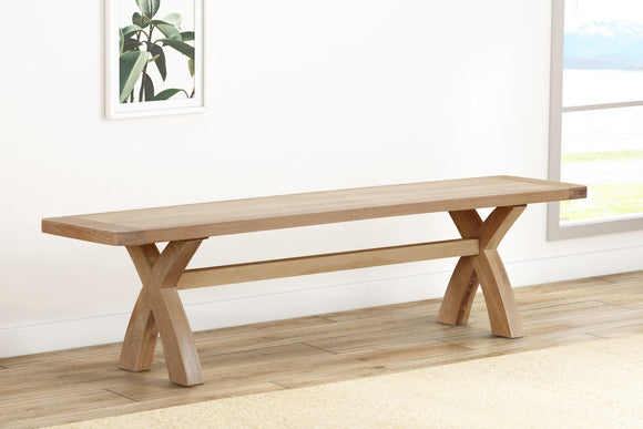 Foxington Oak Cross Leg Bench
