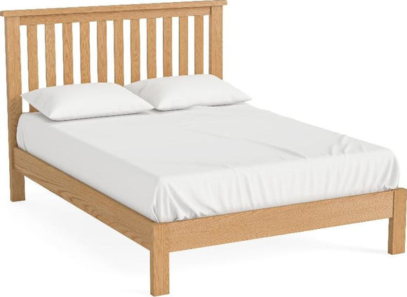Manor Oak Lite Slatted Bed 4'6 Low Foot End