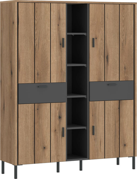 Ardel Sideboard 4 Door 2 Drawer in Oak/Grey