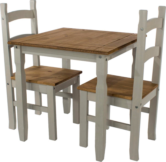 Corona Grey square dining table & 2 chair SET