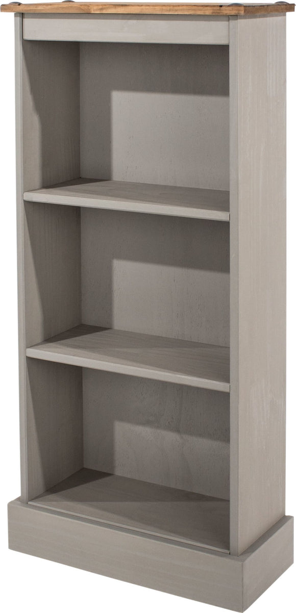 Corona Grey low narrow bookcase
